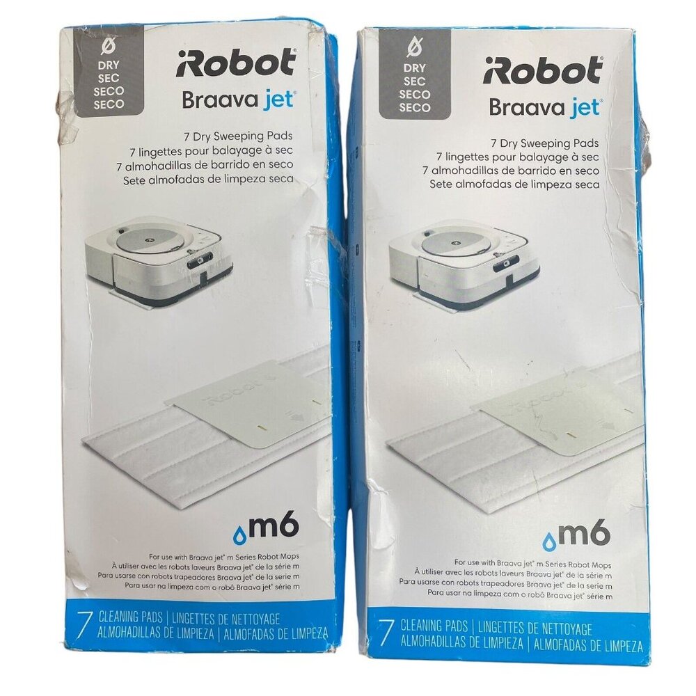 iROBOT Braava Jet M6 Dry Sweeping Pads 7 Pads per Box Lot of 2 Boxes